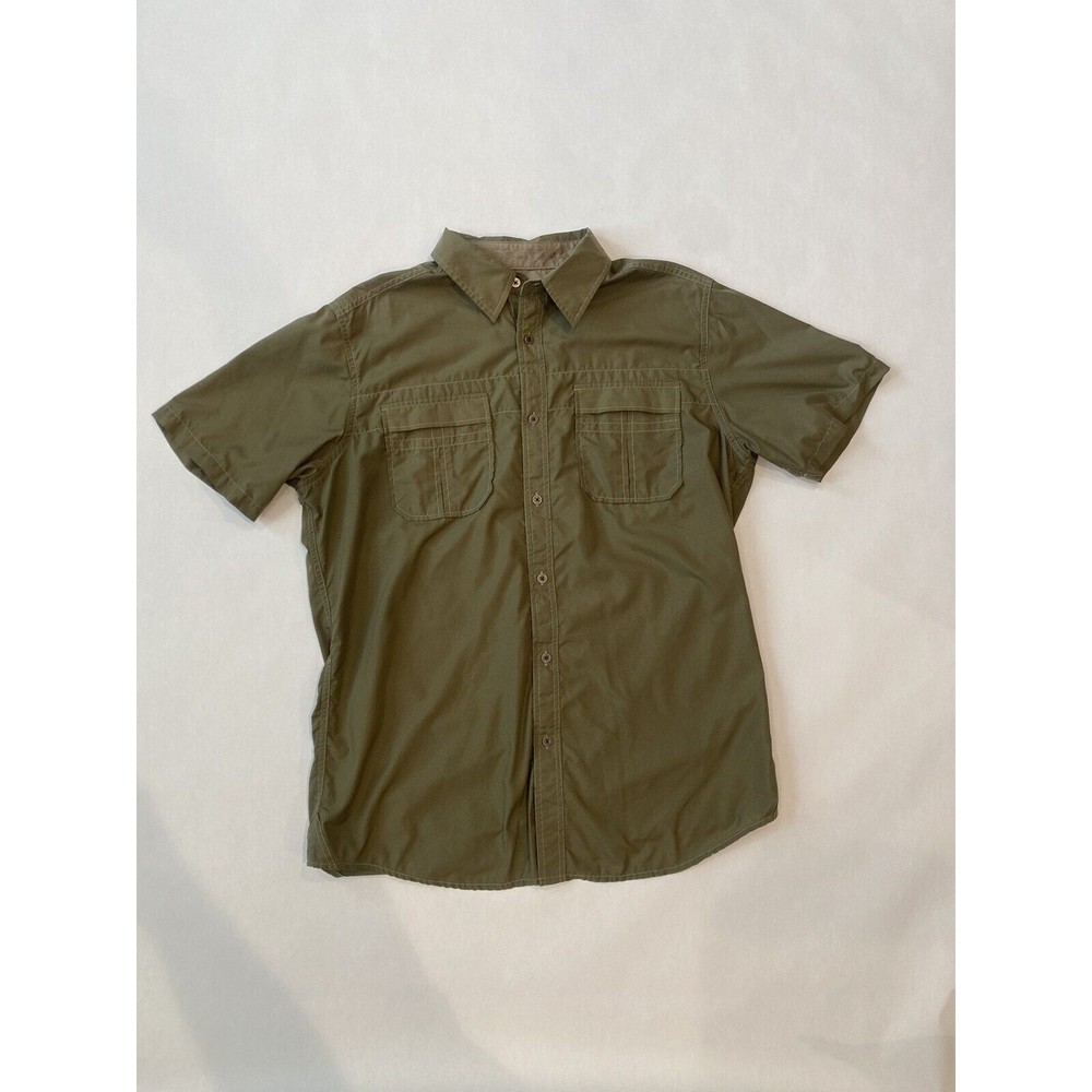 Men's Kuhl Shirt Medium Short Sleeve Button Outdoors Lightweight Green Hiking